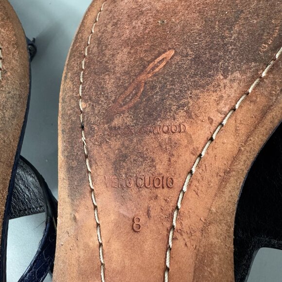 Brian Atwood Caterina Blue Leather Sandals, Size 8 - Picture 9 of 12